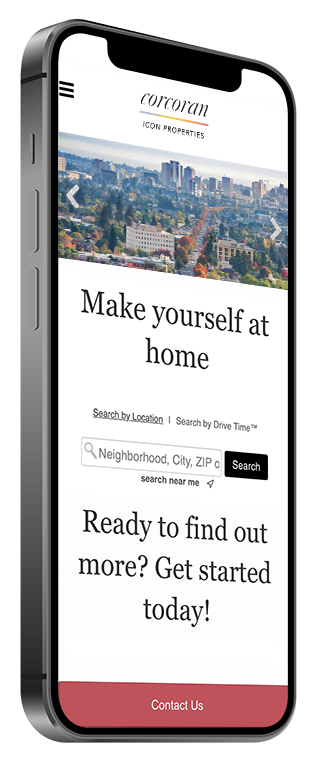 Real Estate Website showing on phone